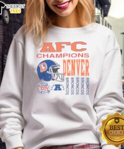 Premium Vintage NFL Denver Broncos AFC Champions 1989 Sweatshirt featuring team logo and classic design.