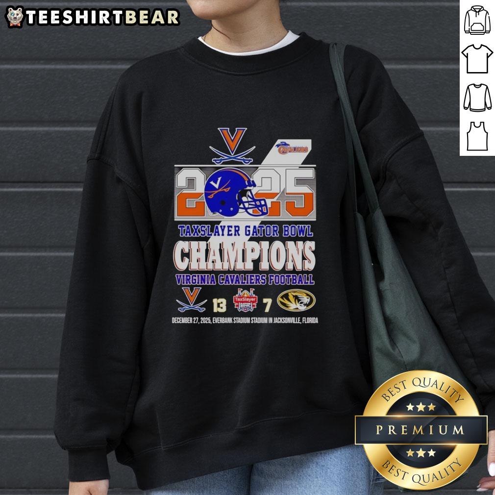 premium-virginia-cavaliers-football-taxslayer-gator-bowl-champions-2025-sweatshirt Premium Virginia Cavaliers Football TaxSlayer Gator Bowl Champions 2025 Sweatshirt showcasing team pride and championship spirit.
