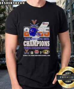 Alt Text: Premium Virginia Cavaliers Football TaxSlayer Gator Bowl Champions 2025 T-Shirt showcasing team pride and victory.