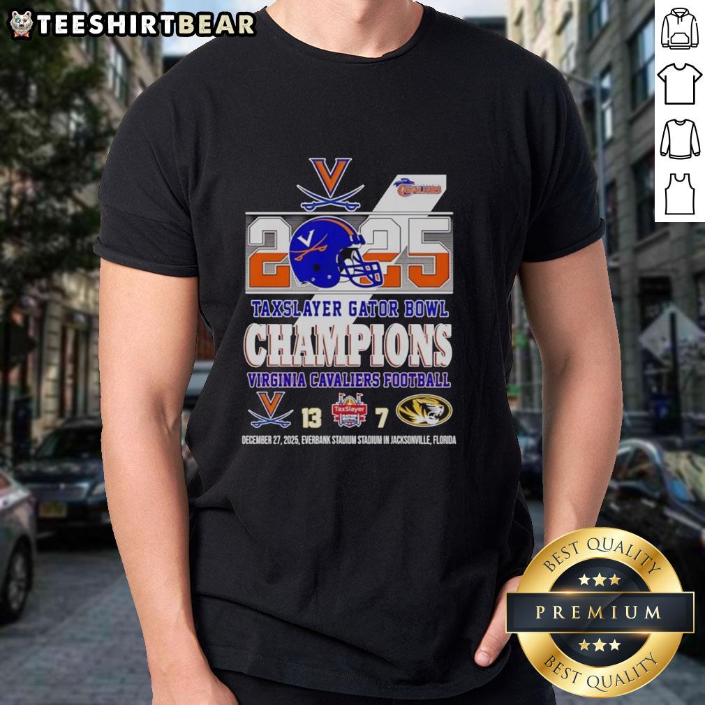premium-virginia-cavaliers-football-taxslayer-gator-bowl-champions-2025-t-shirt Alt Text: Premium Virginia Cavaliers Football TaxSlayer Gator Bowl Champions 2025 T-Shirt showcasing team pride and victory.