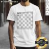 Premium White Chess Board T-Shirt featuring 'Play and Mate in Two Moves 1856' design for chess enthusiasts.
