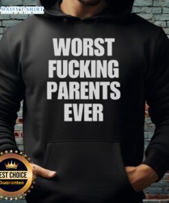 Premium Worst Fcking Parents Ever Letter Hoodie displayed in a stylish setting, perfect for humor-loving parents.
