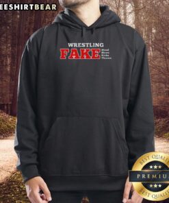 Premium Wrestling Fake Blood hoodie featuring blows, kicks, and throws design for wrestling fans and enthusiasts.
