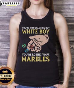 Alt Text: Premium 'Youre Not Crashing Out, Youre Losing Your Marbles' tank top for men, featuring a stylish design and comfortable fit.