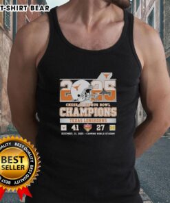 Alt Text: Vintage tank top featuring 2025 Cheez-It Citrus Bowl Champions Texas Longhorns design in bold colors.