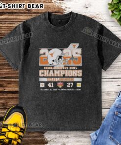 Vintage washed T-shirt featuring 2025 Cheez-It Citrus Bowl Champions Texas Longhorns logo and design.
