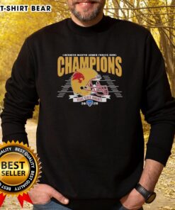 Alt Text: Texas State Bobcats Football Champions sweatshirt celebrating the 2026 Armed Forces Bowl victory.