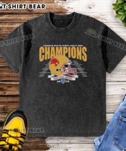 Texas State Bobcats football champions celebrate in a stylish 'Pretty 2026 Armed Forces Bowl' washed t-shirt.