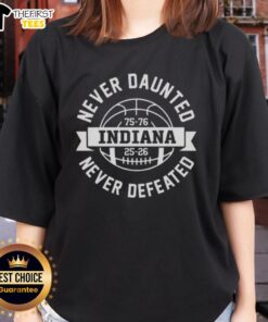Alt Text: Indiana Hoosiers ladies tee celebrating 2025 National Champions, 50 years of resilience, and team spirit.