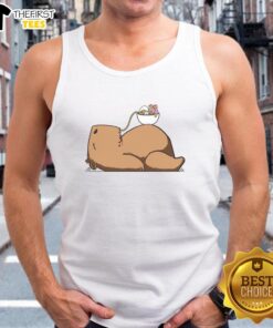 Stylish Pretty Capy Ramen tank top featuring a cute capybara design and vibrant colors, perfect for casual summer wear.