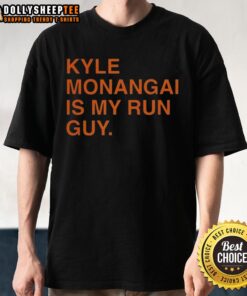 Pretty Chicago Bears Kyle Monangai Is My Run Guy T-Shirt featuring bold graphics and vibrant team colors.