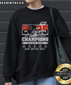 Pretty Chicago Bears NFC North Division Champions 2025 sweatshirt showcasing team pride and style.