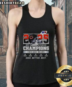 Pretty Chicago Bears NFC North Division Champions 2025 tank top featuring stylish design and team colors.