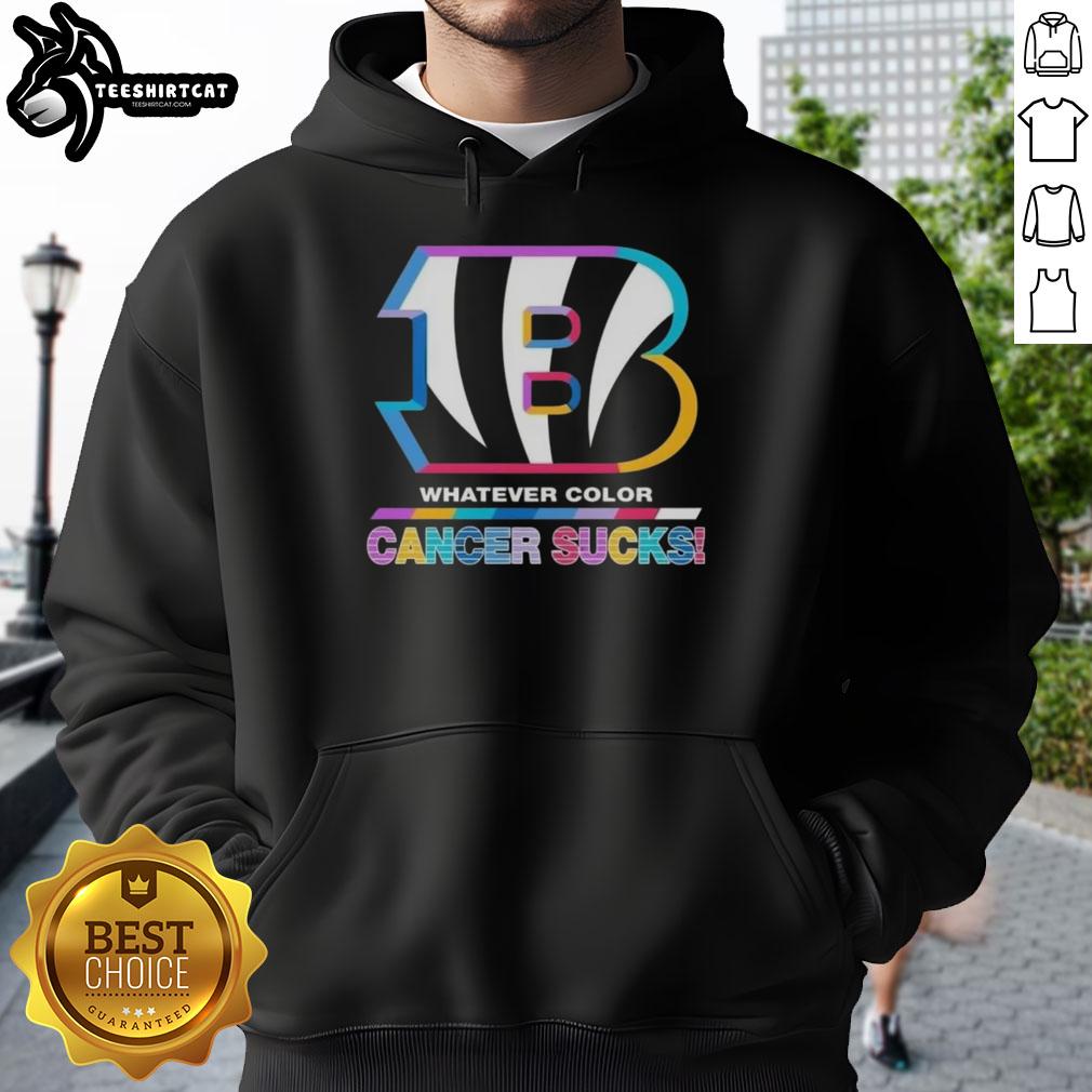 pretty-cincinnati-bengals-football-whatever-color-cancer-sucks-logo-colors-hoodie Stylish Cincinnati Bengals hoodie featuring vibrant colors and a 'Cancer Sucks' logo, perfect for football fans.