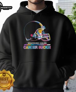 Cleveland Browns hoodie featuring colorful 'Cancer Sucks' logo, perfect for fans supporting a great cause.