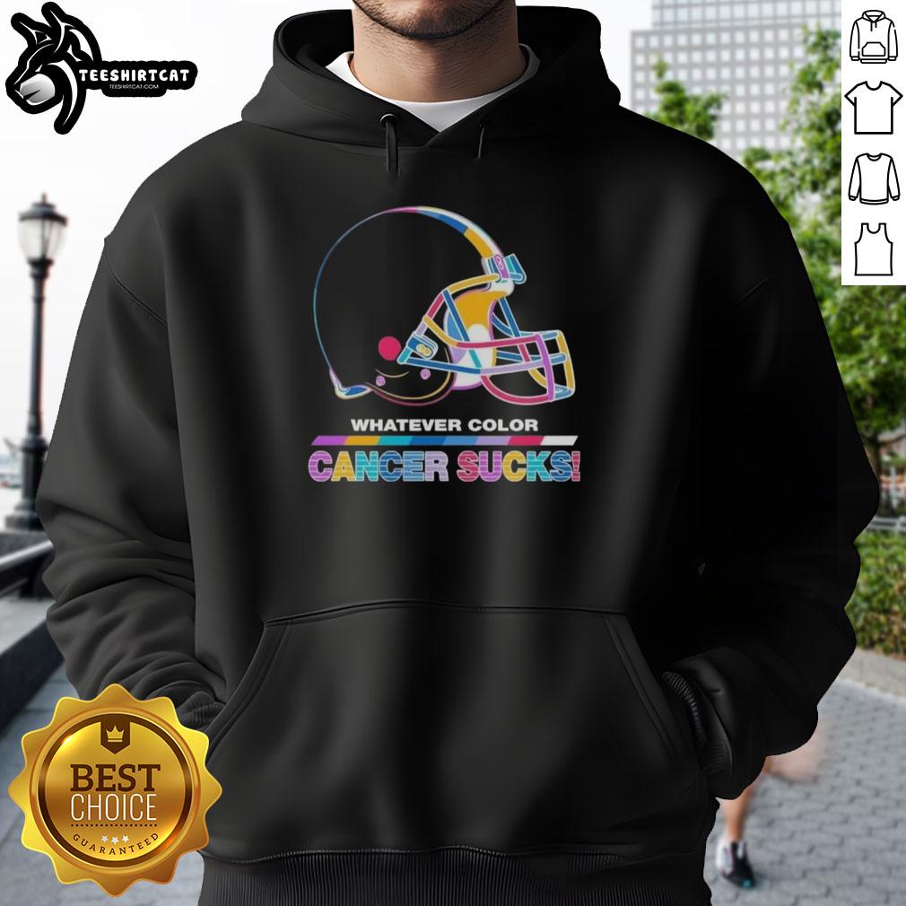 pretty-cleveland-browns-football-whatever-color-cancer-sucks-logo-colors-hoodie Cleveland Browns hoodie featuring colorful 'Cancer Sucks' logo, perfect for fans supporting a great cause.