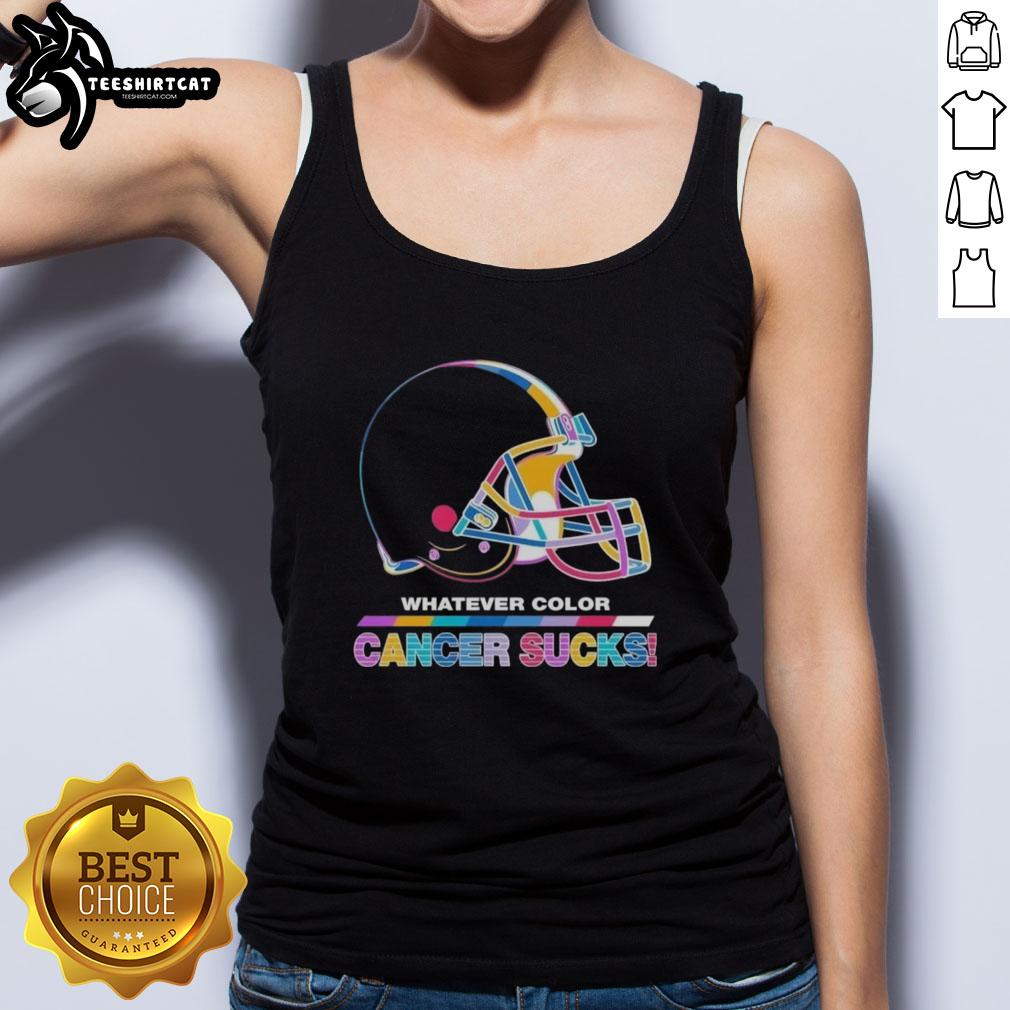 pretty-cleveland-browns-football-whatever-color-cancer-sucks-logo-colors-tank-top Pretty Cleveland Browns football tank top with colorful 'Cancer Sucks' logo, perfect for sports fans and cancer awareness.