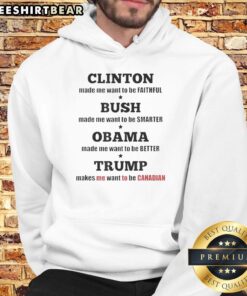 Trendy hoodie featuring political icons, perfect for fans wanting to express loyalty or humor in style. Canadian vibes.
