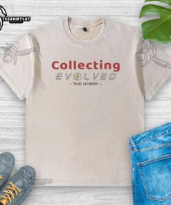 Pretty Collecting Evolved hobby washed t-shirt featuring a stylish design for collectors and enthusiasts.