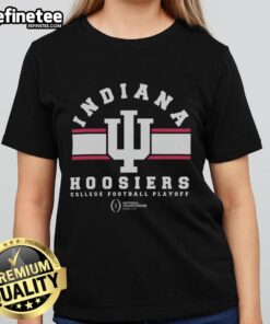 2026 National Championship logo for Indiana Hoosiers college football on a stylish ladies tee shirt.