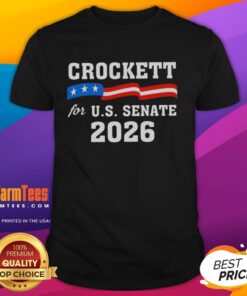 Pretty Crockett for US Senate 2026 T-shirt featuring bold graphics and patriotic colors, perfect for campaign supporters.