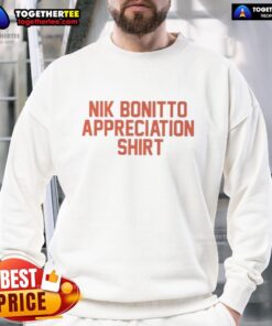 Pretty Denver Broncos football sweatshirt featuring Nik Bonitto appreciation letter design for fans and supporters.