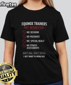 Stylish ladies tee with 'Not Interested, Just Want to Work Out' slogan, perfect for fitness enthusiasts and gym lovers.