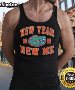Alt Text: Pretty Florida Gators Football New Year New Me 2026 logo tank top featuring vibrant colors and team branding.