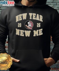 Pretty Florida State Seminoles Football New Year New Me 2026 logo hoodie featuring vibrant team colors and design.