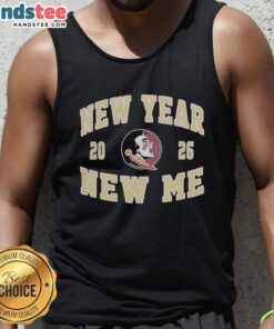 Alt Text: Pretty Florida State Seminoles Football New Year New Me 2026 logo tank top featuring vibrant team colors and design.