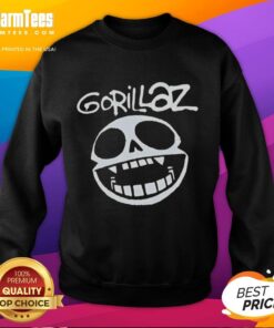 Pretty Gorillaz band skull logo sweatshirt design featuring vibrant colors and unique graphics for music fans.