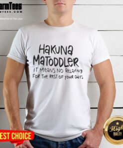 Pretty Hakuna Matoddler t-shirt featuring 'It Means No Relaxing For The Rest Of Your Days' design for kids.