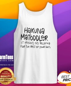 Adorable toddler wearing a 'Hakuna Matoddler' tank top, perfect for playful days and carefree fun.
