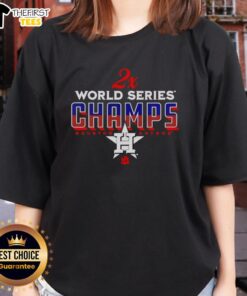 Pretty Houston Astros two-time World Series champions ladies tee showcasing team pride in stylish design.