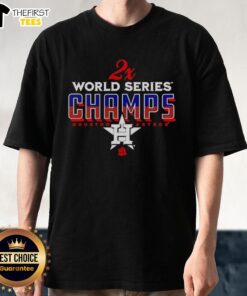 Pretty Houston Astros Two-Time World Series Champions T-Shirt featuring team colors and logo for fans and collectors.