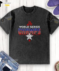 Pretty Houston Astros two-time World Series champions washed t-shirt featuring a vibrant team logo and comfortable fit.