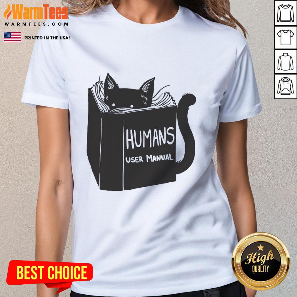 pretty-humans-user-manual-for-cats-remix-ladies-tee Pretty Humans User Manual for Cats Remix Ladies Tee featuring a playful cat design on a stylish womens shirt.
