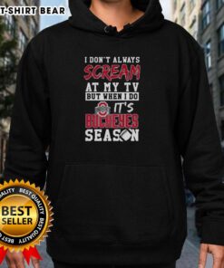 Alt Text: Cozy Ohio State Buckeyes hoodie for NCAA football lovers, perfect for game day excitement and cheering at the TV.