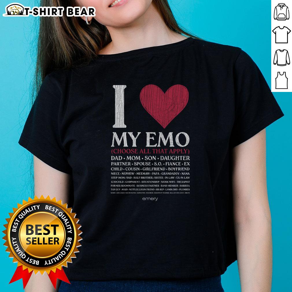 Pretty I Love My Emo Choose All That Apply Ladies Tee Pretty I Love My Emo Choose All That Apply Ladies Tee with stylish design, perfect for emo fashion enthusiasts.
