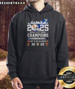 Alt Text: Illinois Fighting Illini Music City Bowl Champions 2025 hoodie in vibrant colors, celebrating the team's victory.