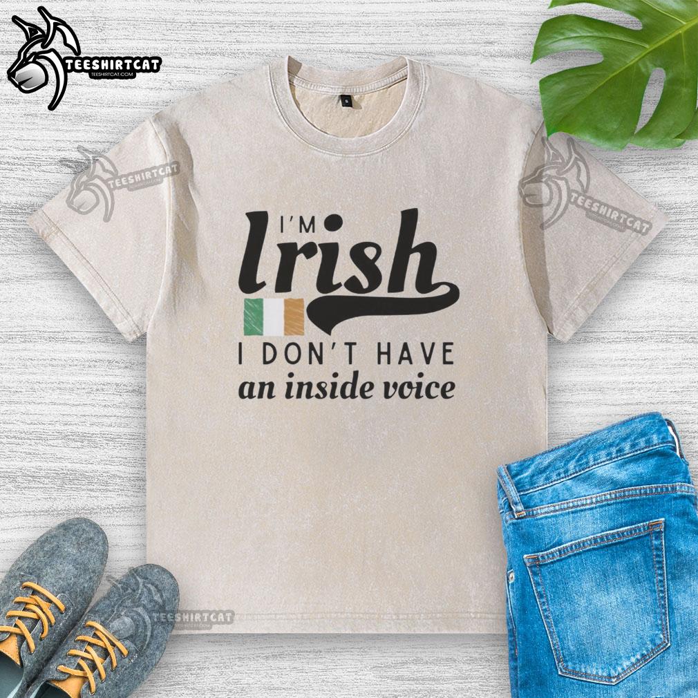pretty-im-irish-i-dont-have-an-inside-voice-republic-of-ireland-flag-washed-t-shirt Pretty I'm Irish I Don't Have an Inside Voice t-shirt with Republic of Ireland flag design, perfect for proud Irish fans.