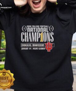 Pretty Indiana Hoosiers CFP National Champions 2026 First Time sweatshirt featuring bold team colors and logo.