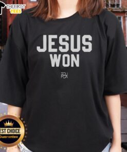 Pretty Jesus Won Cufca Ladies Tee featuring a stylish design and vibrant colors perfect for casual wear and faith-inspired fashion.