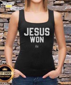 Pretty Jesus Won Cufca tank top featuring a vibrant design, perfect for casual wear and expressing faith.