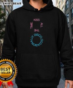 Pretty Kiss All The Time Disco Logo Hoodie in vibrant colors, showcasing a trendy design perfect for stylish outfits.