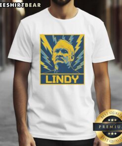 Pretty Lindy Ruff Buffalo Sabres hockey T-shirt featuring vibrant team colors and stylish design for fans.