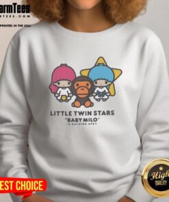 Pretty Little Twin Stars Baby Milo A Bathing Ape sweatshirt featuring vibrant colors and cute design for trendy kids.