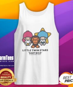 Pretty Little Twin Stars Baby Milo A Bathing Ape tank top featuring a colorful star print on a cute baby outfit.