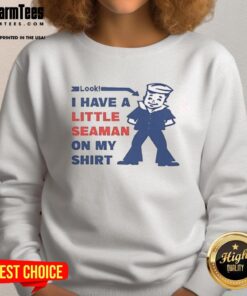 Cute sweatshirt featuring a whimsical seaman design, perfect for a cozy and stylish look.