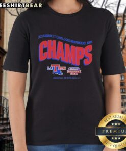 Alt Text: Pretty Louisiana Tech Bulldogs Radiance Technologies Independence Bowl Champions 2025 Ladies Tee shirt design.